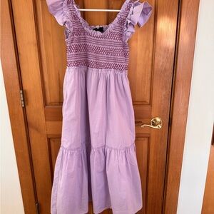 Tuckernuck Mallie Dress Lavender Medium Smocked Top